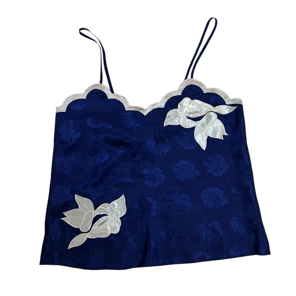 Vintage Victoria’s Secret Gold Dreamy Romantic Label Floral Jacquard Camisole P